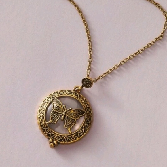 Magnify Glass Butterfly Necklace - Picture 4 of 13